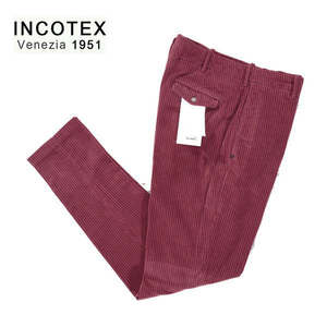 ＊60%OFF 新品 インコテックス INCOTEX コーデュロイ パンツ サイズ50(XL)(W88) ワイン コットン ストレッチ MPN2746XL