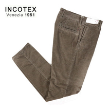 ＊60%OFF 新品 インコテックス INCOTEX コーデュロイ パンツ サイズ33(L)(W84) ブラウン コットン ストレッチ 刺繍 MPN2749L2_画像1