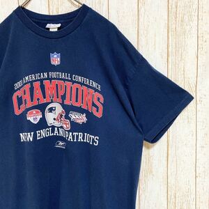 00s USA製 Reebok リーボック NFL NewEngland Patriots ニューイングランド・ペイトリオッツ プリント Tシャツ 2XL アメリカ製 USA古着