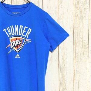 adidas アディダス NBA OklahomaCity Thunder オクラホマシティ・サンダー プリント Tシャツ S USA古着 アメリカ古着