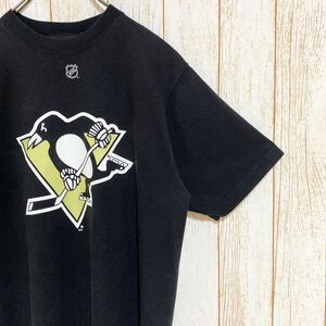 Reebok リーボック NHL Pittsburgh Penguins ピッツバーグ・ペンギンズ ゲリン プリント Tシャツ M USA古着 アメリカ古着