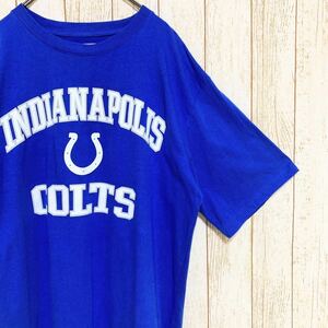 Majestic マジェスティック NFL Indianapolis Colts インディアナポリス・コルツ プリント Tシャツ 2XL USA古着 アメリカ古着