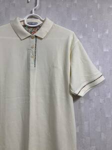 希少　90s BURBERRY ポロシャツ バーバリー　半袖　メンズ　花柄　刺繍　ビンテージ ヴィンテージ　Ｌ　Tシャツ