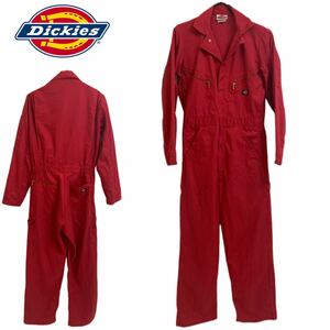 Dickies ディッキーズ 4879 カバーオール オールインワン つなぎ ツナギ 作業着 CHEST/36 RENGTH/RG デラックス L/S レッド系 アーカイブ