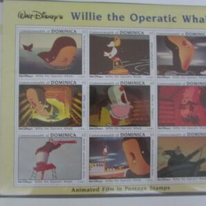 ① ディスニー切手 ドミニカ連邦 オペラを歌うクジラ ９種小型 1993.8の画像1