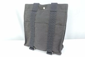 HERMES エルメス エールライン アドMM グレー キャンバス シルバー金具 バックパック リュックサック レディース 女性 7761-HA