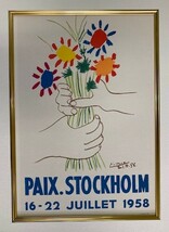 【特価】　≪　　パブロ・ピカソ　　≫　　リトグラフ【石版画】 　 PAIX STOCKHOLM 　 1959年　　PABLO　PICASSO_画像2