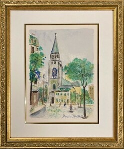 【特価】　≪　　モーリス・ユトリロ　　≫　　オリジナルリトグラフ【石版画】　　SAINT-DERMAIN-DES-PRES 　　1955年　　MAURICE UTRILLO