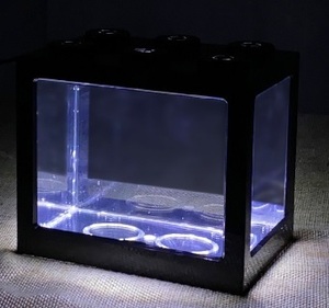  new goods light attaching aquarium aquarium small reptiles pet box multicolor start  Cub ru( blue light )