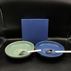 未使用　お皿　2枚セット　スプーン付き　陶磁器　食器　カレー皿　グラタン皿 　プレート　S5