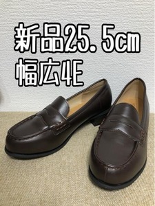 Новый ☆ 25,5 см в ширину 4e ♪ Brown ♪ 3 см каблук Loaafa ♪ для школы ☆ W177