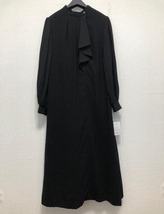 新品☆L喪服礼服ブラックフォーマル袖プリーツおしゃれワンピース☆w112_画像2