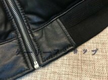 シープスキン TYPE MA-1 レザーダウンジャケット ブラック S～4XLサイズ選択可 ホワイトダックダウン ラム 羊革　_画像6