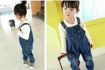 子供服 デニムオーバーオール サロペット ジーンズ キッズ デニムパンツ デニム 90cm_画像3