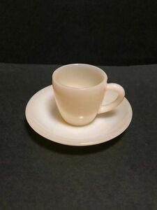 [ Fire King ivory small cup & saucer FireKing]