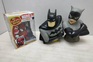 送料無料S73148 MARVEL3点セット　Mr. Potato Head Spiderman　ミスターポスト　bank　貯金箱バットマン BATMAN フィギュア returns キャ