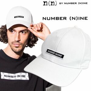 NUMBER (N)INE DENIM(ナンバーナインデニム) ロゴ刺繍ベースボールキャップ 帽子　CAP ホワイト