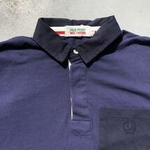 希少 レア fred perry nigel cabourn フレッドペリー ナイジェルケーボン ナイジェルカーボン 刺繍ロゴ 長袖 シャツ ポロシャツ 34 XS 相当_画像2