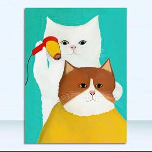 アートポスター　インテリア雑貨　小物　リビング　玄関　トイレ　猫　ピアノを弾くネコ　白猫　子ども部屋　ピアノ教室