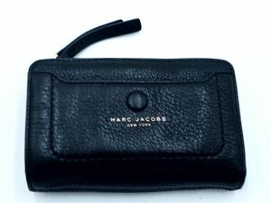 MARC JACOBS マークジェイコブス L字ファスナー レザー 二つ折り 財布 黒 ■■ ☆ dic9 レディース