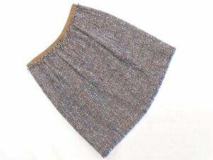 HARRISS ハリス ツイード ミニ スカート size34/青ｘ茶 ◇■ ☆ dia4 レディース