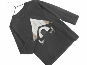 ネコポスOK snow peak スノーピーク プリント 長袖 Tシャツ size3（125ｃｍ）/黒 ◇■ ☆ dia4 子供服