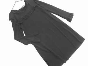 ネコポスOK ZARA ザラ フリル チュニック ワンピース sizeS/黒 ◇■ ☆ dia5 レディース