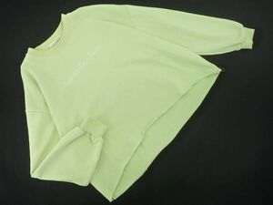 E Hyphen World gallery E hyphen world gallery Logo embroidery cut off sweat sizeF/ light green *# * dia5 lady's 