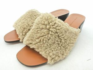 ZARA basic ザラ ベーシック ボア ミュール サンダル size36（23ｃｍくらい）/ベージュ ◇■ ☆ dia8 レディース