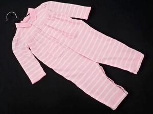 ネコポスOK Ralph Lauren ラルフローレン ボーダー ポニー 刺繍 ロンパース size70ｃｍ/ピンク ◇■ ☆ dib4 子供服