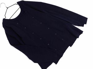 AS KNOW ASaznouaz multi WAY button switch rib knitted sweater sizeF/ dark blue *# * dic6 lady's 