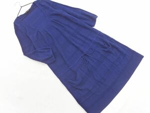 Lautreamont Lautreamon шелк смешанный вязаный платье Size2/темно -синий ◇ ■ ☆ dic6 Ladies