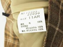 ネコポスOK YORKLAND ヨークランド ウール100% チェック スカート size11AR/ベージュ ◇■ ☆ dic6 レディース_画像4