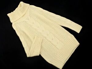 a.v.va-veve cable braided ta-toru neck knitted sweater sizeM/ ivory *# * dic9 lady's 
