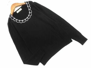 NETTO di MAMMINA ネットディマミーナ ウール混 ビーズ ニット セーター size36/黒 ◇■ ☆ dic9 レディース