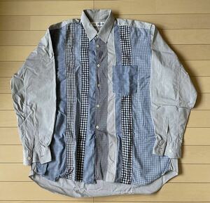 【希少・90s】フランス製 COMME des GARCONS SHIRT コムデギャルソンシャツ　■90's 川久保玲 切り替え ストライプ M