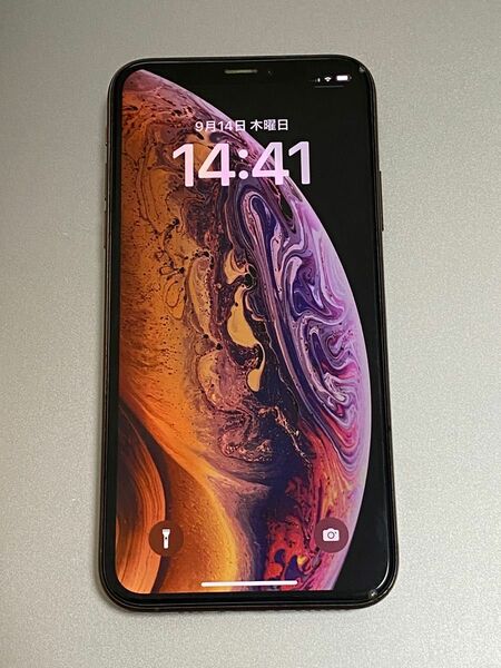 SIMフリー iPhoneXS 64GB ゴールド バッテリー82% 画面角部キズあり
