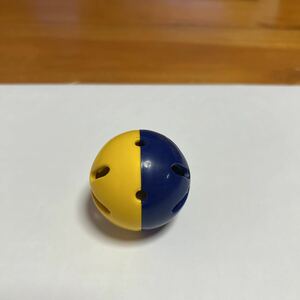  baby rattle ball type ( bell entering ) yellow X navy Showa Retro secondhand goods beautiful goods free shipping 