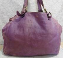【人気　希少　格安】IL BISONTE イルビゾンテ　オールレザー　ハンドバッグ　日常使い　紫系色_画像7