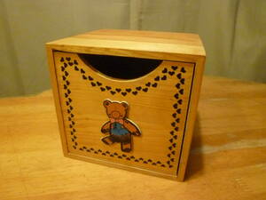 木製　クマさんのサイコロ型収納ボックス