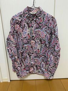 CALEE L/S POLYCHROMATIC PAISLEY PATTERN SHIRT