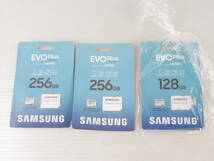 1円～★未使用/ジャンク SAMSUNG サムスン EVO Plus microSDXC メモリーカード 128GB/256GB まとめて3点セット まとめ売り SDカード Q072_画像1