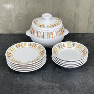 ノリタケ ポット プレート 11点セット 【中古】Noritake MARDI GRAS マルディグラ 食器 鍋 レトロ / 54591