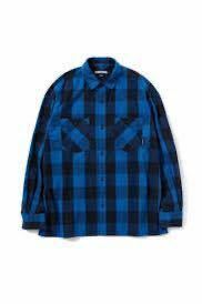 新品 23SS NEIGHBORHOOD BUFFALO CHECK SHIRT LS Lサイズ ブルー 青 ネイバーフッド ネルシャツ 長袖シャツ チェックシャツ