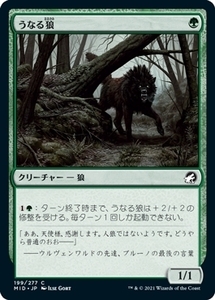 MTG ■緑/日本語版■ 《うなる狼/Snarling Wolf》イニストラード真夜中の狩り MID