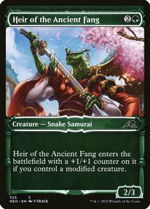 MTG ■緑/英語版■ 《古の牙を継ぐ者/Heir of the Ancient Fang》★ショーケースFOIL★神河：輝ける世界 NEO