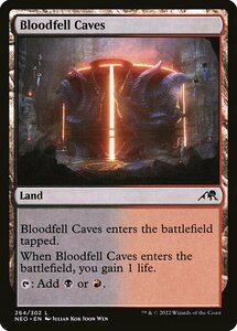 MTG ■土地/英語版■ 《血溜まりの洞窟/Bloodfell Caves》★FOIL★ 神河：輝ける世界 NEO　