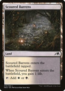 MTG ■土地/英語版■ 《磨かれたやせ地/Scoured Barrens》神河：輝ける世界 NEO　