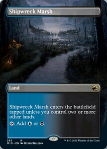 MTG ■土地/英語版■ 《難破船の湿地/Shipwreck Marsh》▲拡張アート▲ イニストラード 真夜中の狩り