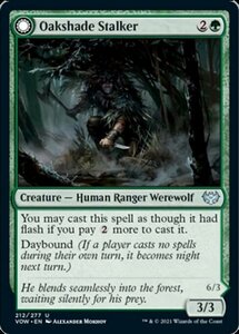 MTG ■緑/英語版■ 《樫影の忍び寄るもの/Oakshade Stalker》★FOIL★ イニストラード:真紅の契り VOW